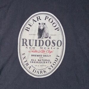 The Duck Company Graphic T-Shirt Mens 2XL Black Ruidoso Bear Poop Beer Parody